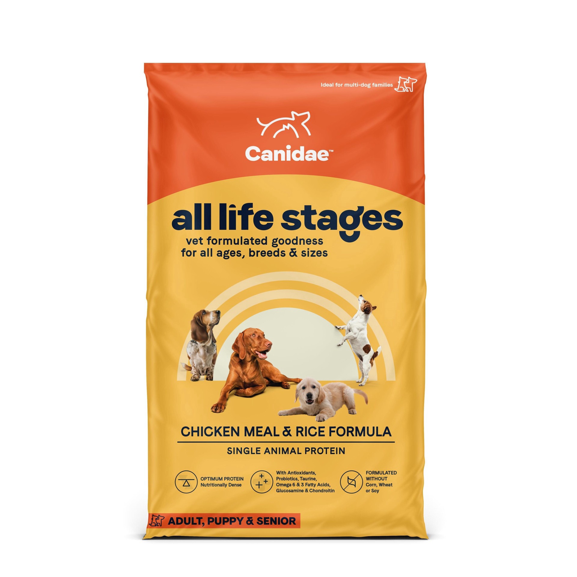 slide 1 of 1, CANIDAE All Life Stages Chicken Meal & Rice Formula Dog Food, 44 lb