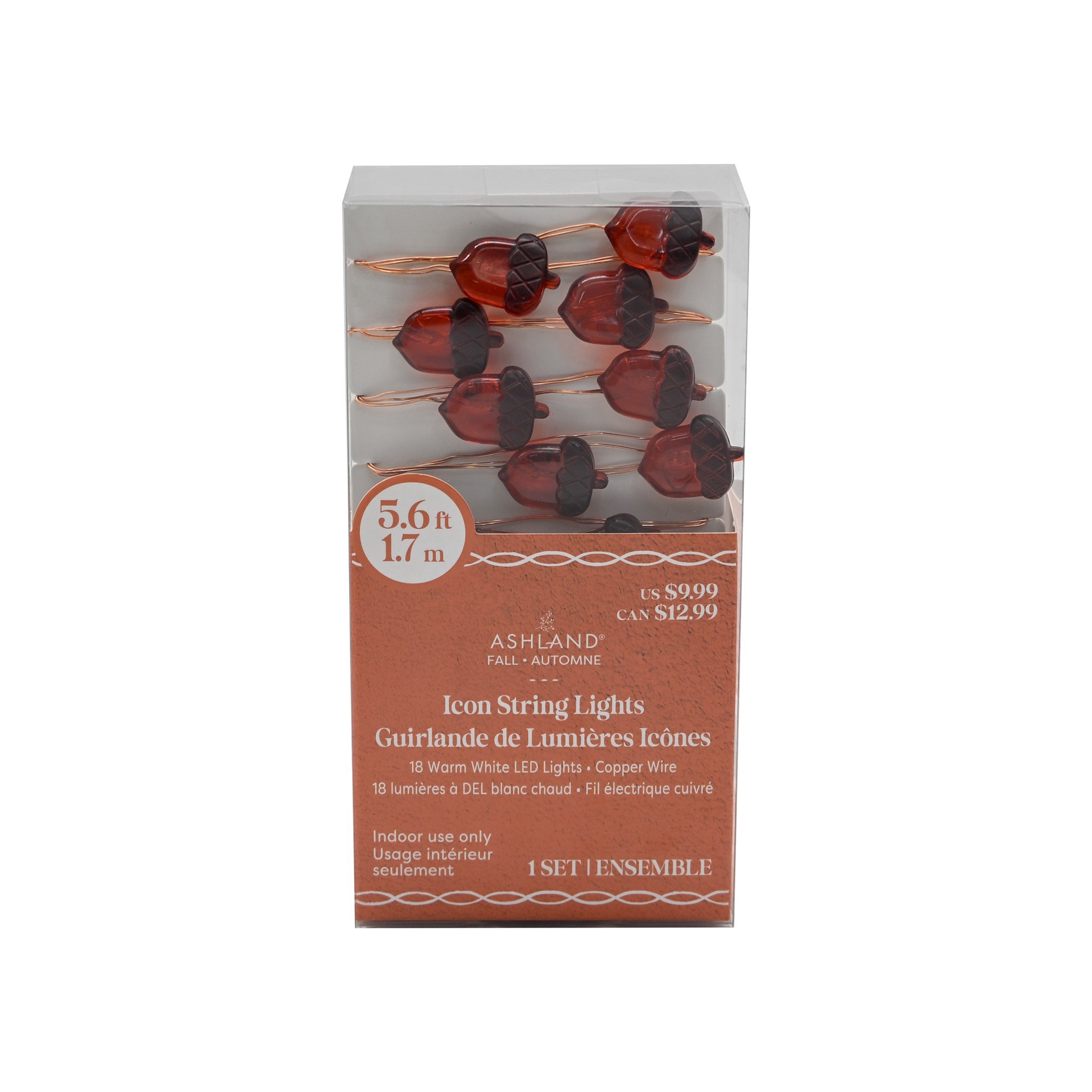 slide 3 of 4, 18ct. Warm White Led Acorn Icon String Lights By Ashland, 18 ct