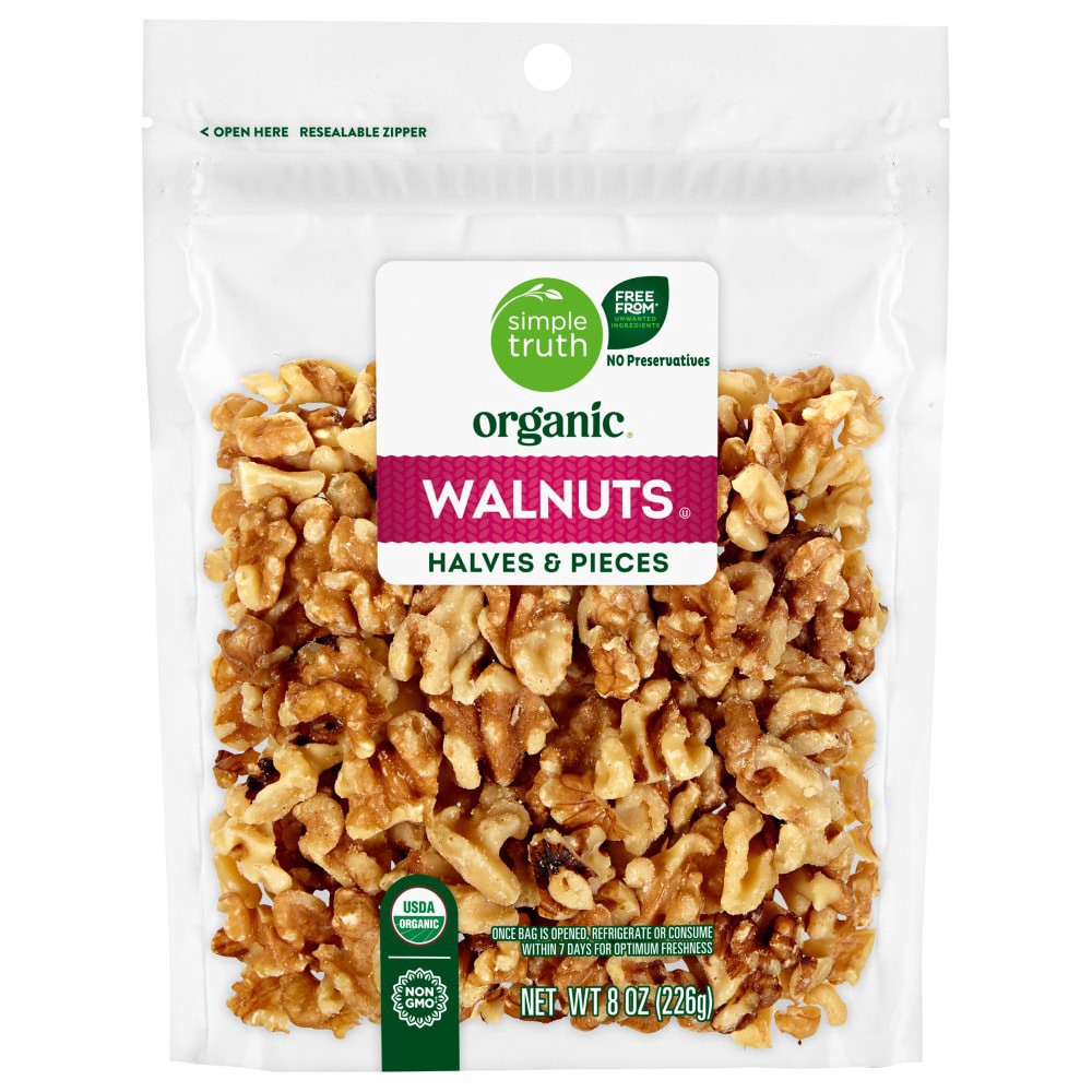 slide 1 of 2, Simple Truth Halves & Pieces Organic Walnuts, 8 oz