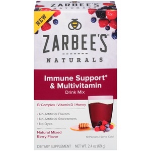 slide 1 of 1, Zarbee's Naturals Naturals Immune Support & Multivitamin Berry Drink Mix, 10 ct