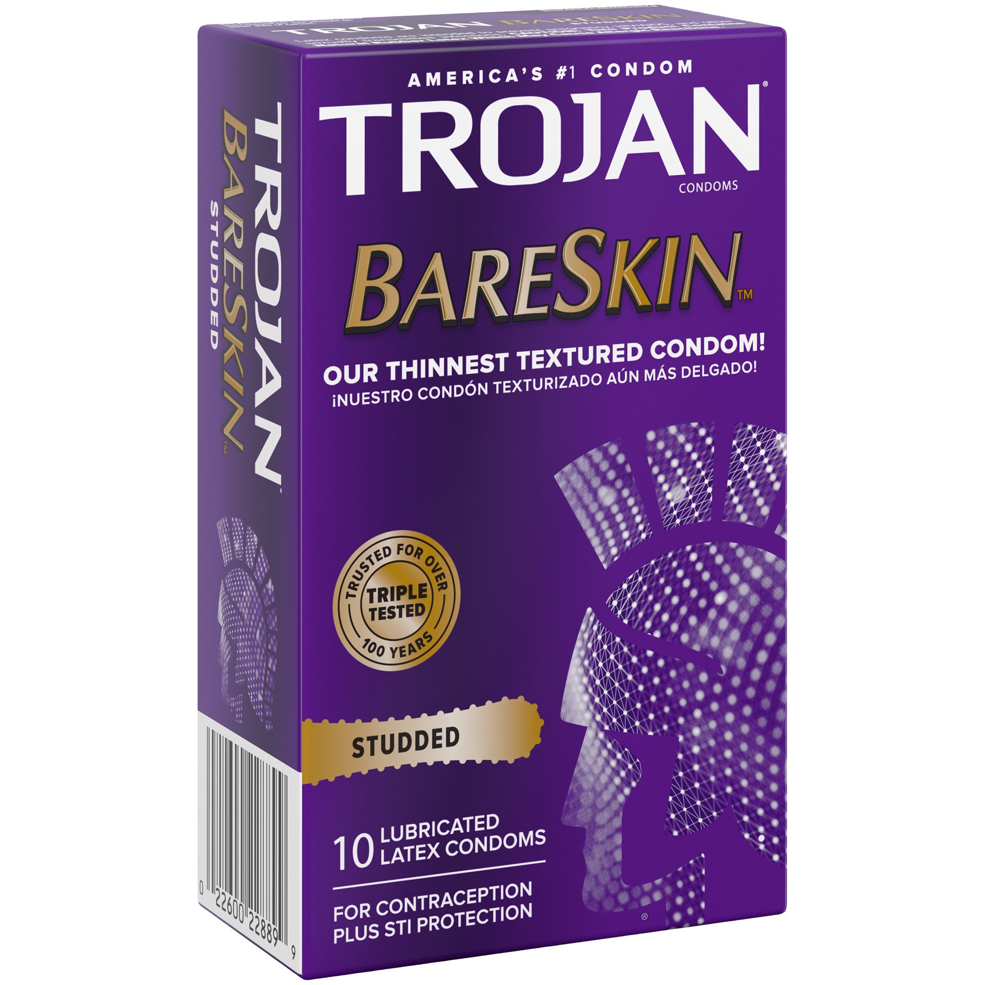 slide 2 of 5, Trojan Studded BareSkin Premium Lube Condoms - 10ct, 10 ct