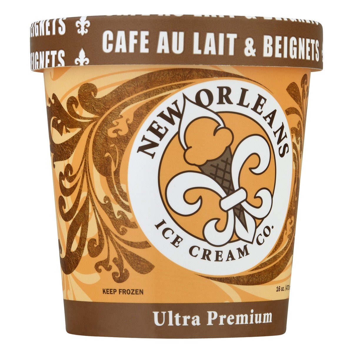 slide 3 of 10, New Orleans Ice Cream Co. Ultra Premium Cafe Au Lait & Beignets 16.0 oz, 16 oz