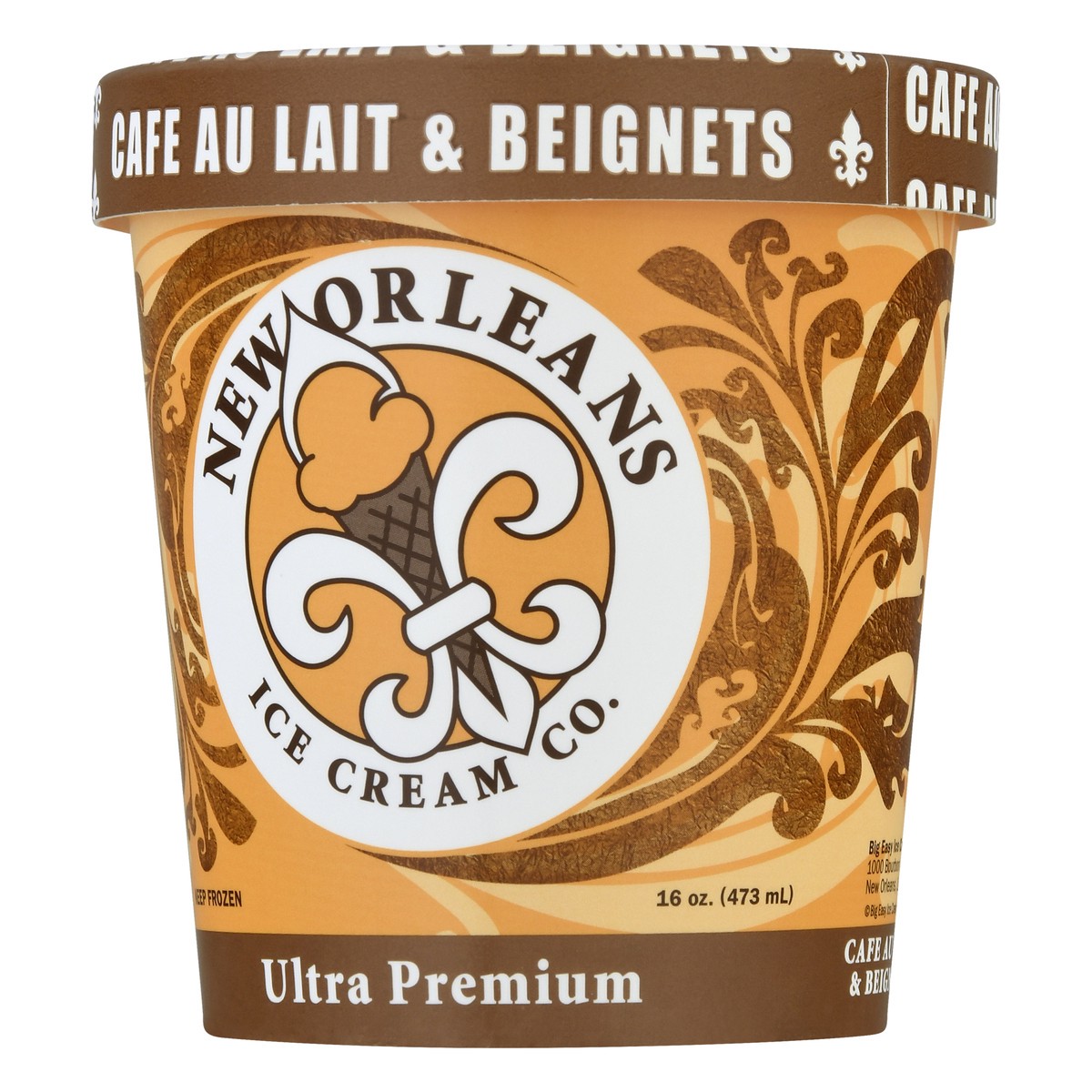 slide 4 of 10, New Orleans Ice Cream Co. Ultra Premium Cafe Au Lait & Beignets 16.0 oz, 16 oz