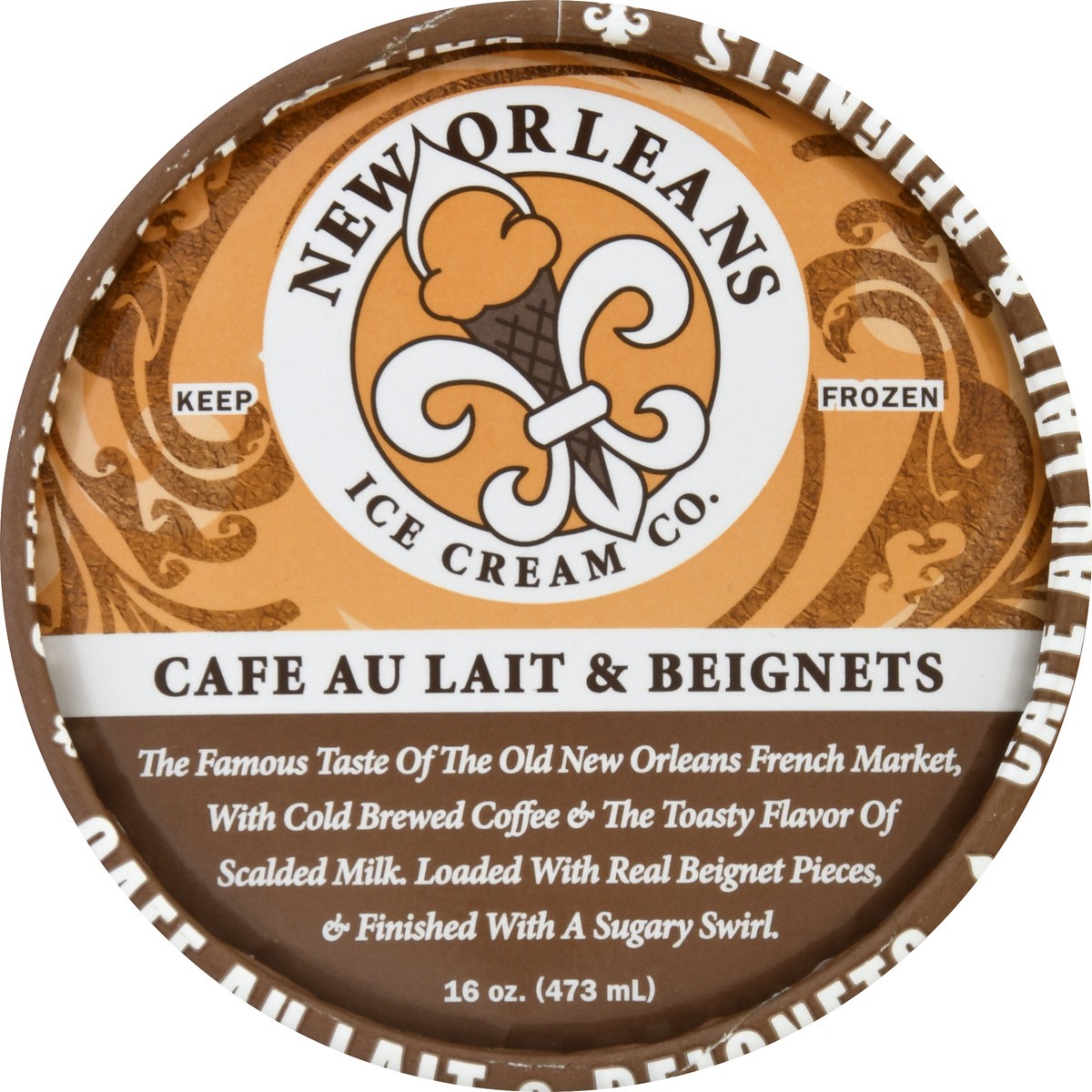 slide 8 of 10, New Orleans Ice Cream Co. Ultra Premium Cafe Au Lait & Beignets 16.0 oz, 16 oz