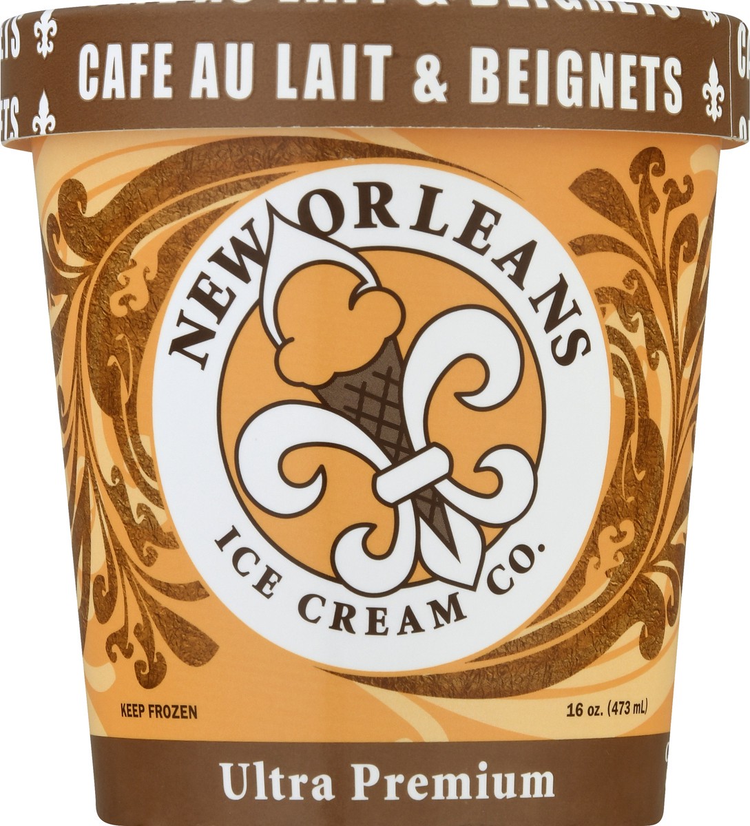 slide 10 of 10, New Orleans Ice Cream Co. Ultra Premium Cafe Au Lait & Beignets 16.0 oz, 16 oz