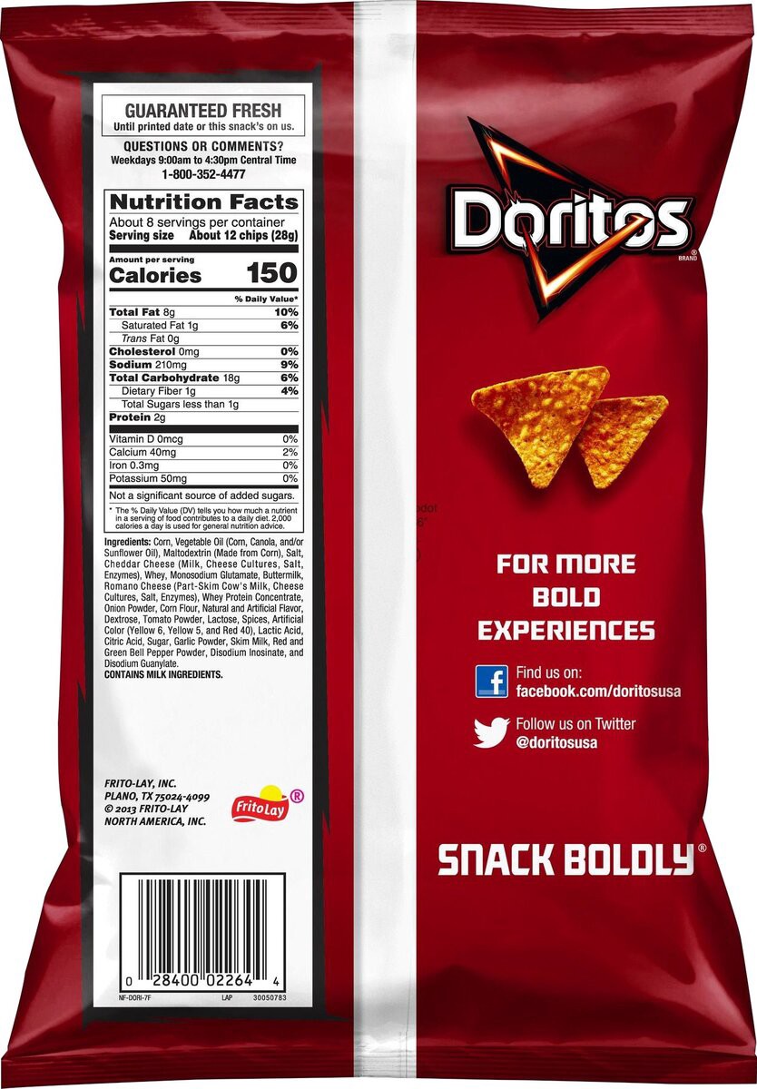 slide 5 of 6, Doritos Tortilla Chips, 13 oz