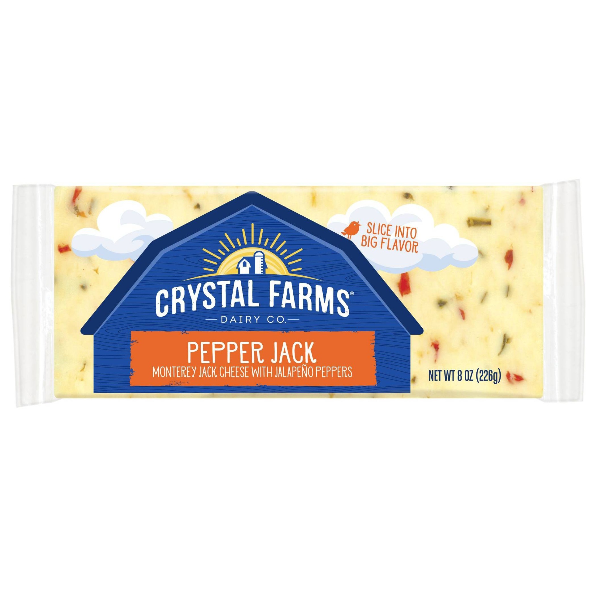 slide 1 of 3, Crystal Farms Pepper Jack Monterey Jack Cheese - With Jalapeno Peppers, 8 oz