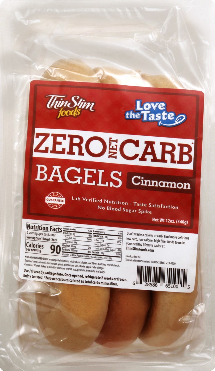 slide 9 of 10, ThinSlim Foods Cinnamon Bagels 12 oz, 12 oz