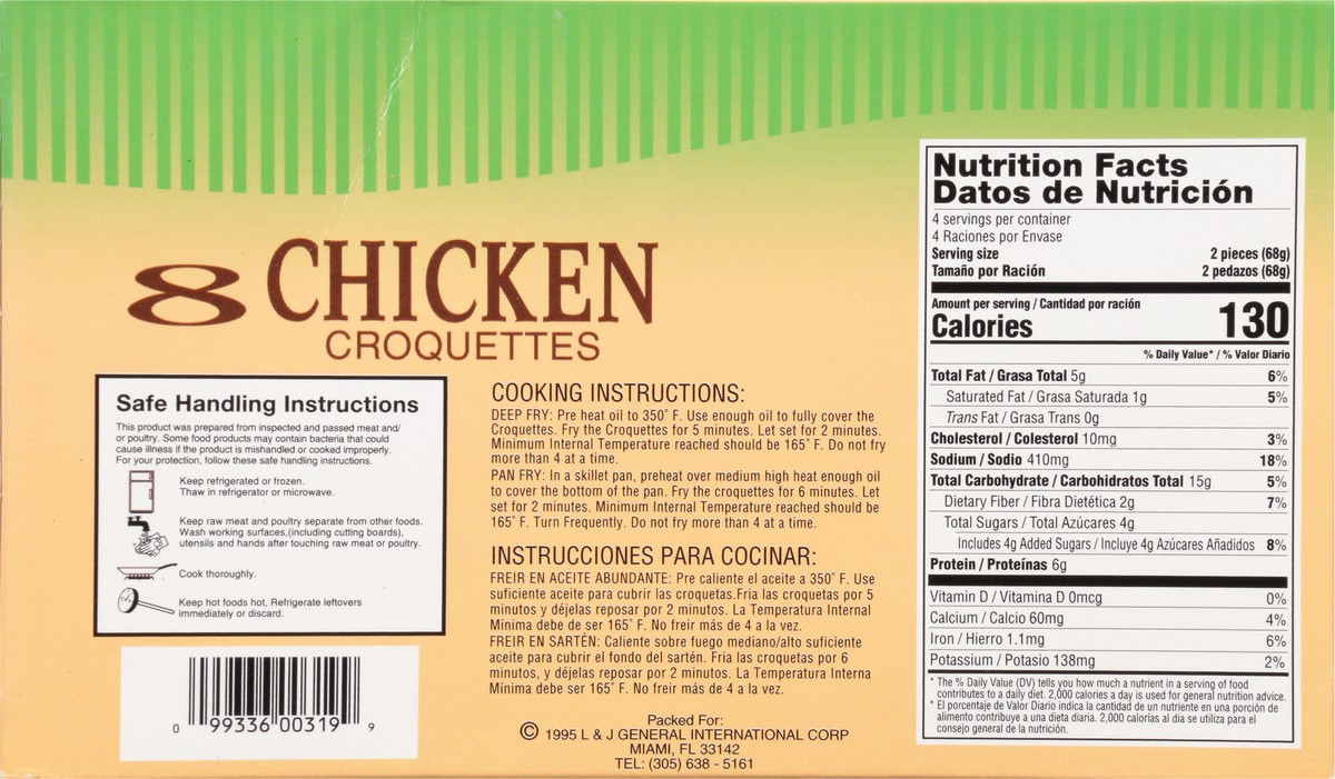 slide 4 of 9, El Sembrador Chicken Croquettes 8 ea, 8 ct