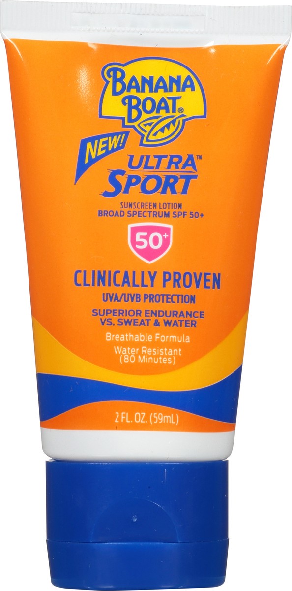 slide 13 of 13, Banana Boat Ultra Sport SPF 50+ Ultra Sport Sunscreen Lotion 2 fl oz, 2 fl oz