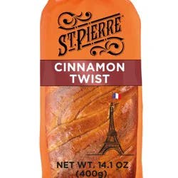 St Pierre Brioche Cinnamon Twist, 14.1 oz, Swirl Bread, Bag