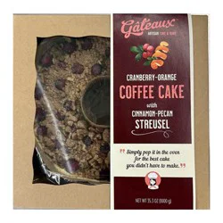 Gateaux Frozen Cranberry-Orange Coffee Cake with Cinnamon Pecan Streusel