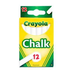 Crayola Nontoxic White Chalk Sticks 12 ea