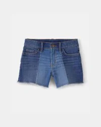 Oshkosh Girls Colorblock Denim Shorts - Dark Wash Blue Size 7