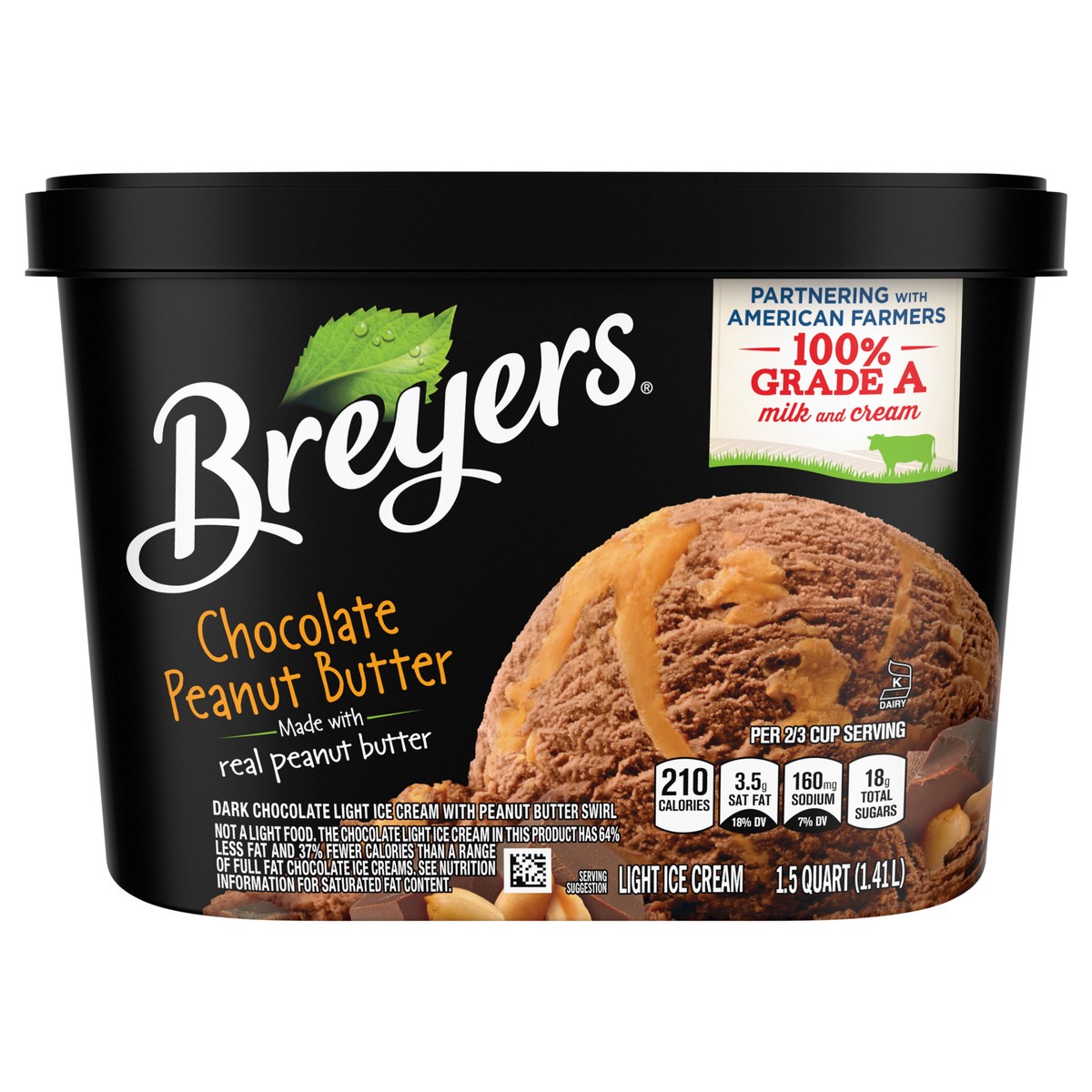 slide 1 of 3, Breyers Ice Cream Chocolate Peanut Butter, 48 oz, 48 oz