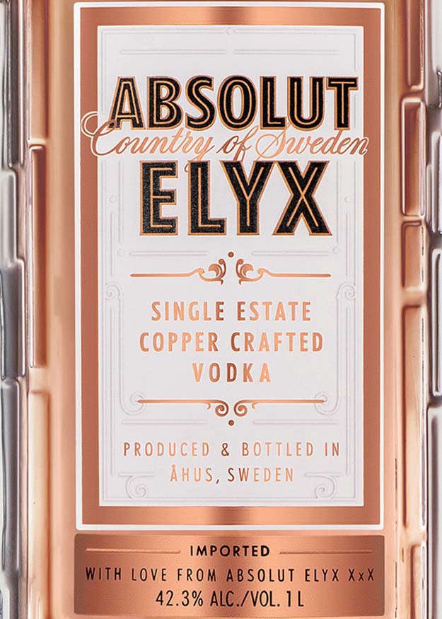 slide 5 of 8, Absolut Elyx Vodka Absolut Elyx Handcrafted Vodka, 1 L Bottle, 42.3% ABV, 1 liter