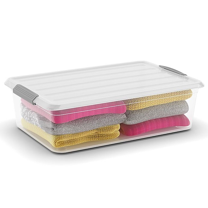 slide 1 of 3, Simply Essential Storage Container with Latching Lid, 32 qt