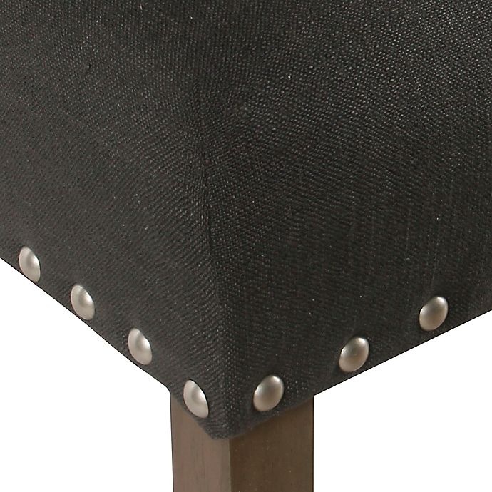 slide 6 of 7, Homepop Wood Upholstered Bar Stool - Dark Charcoal, 1 ct