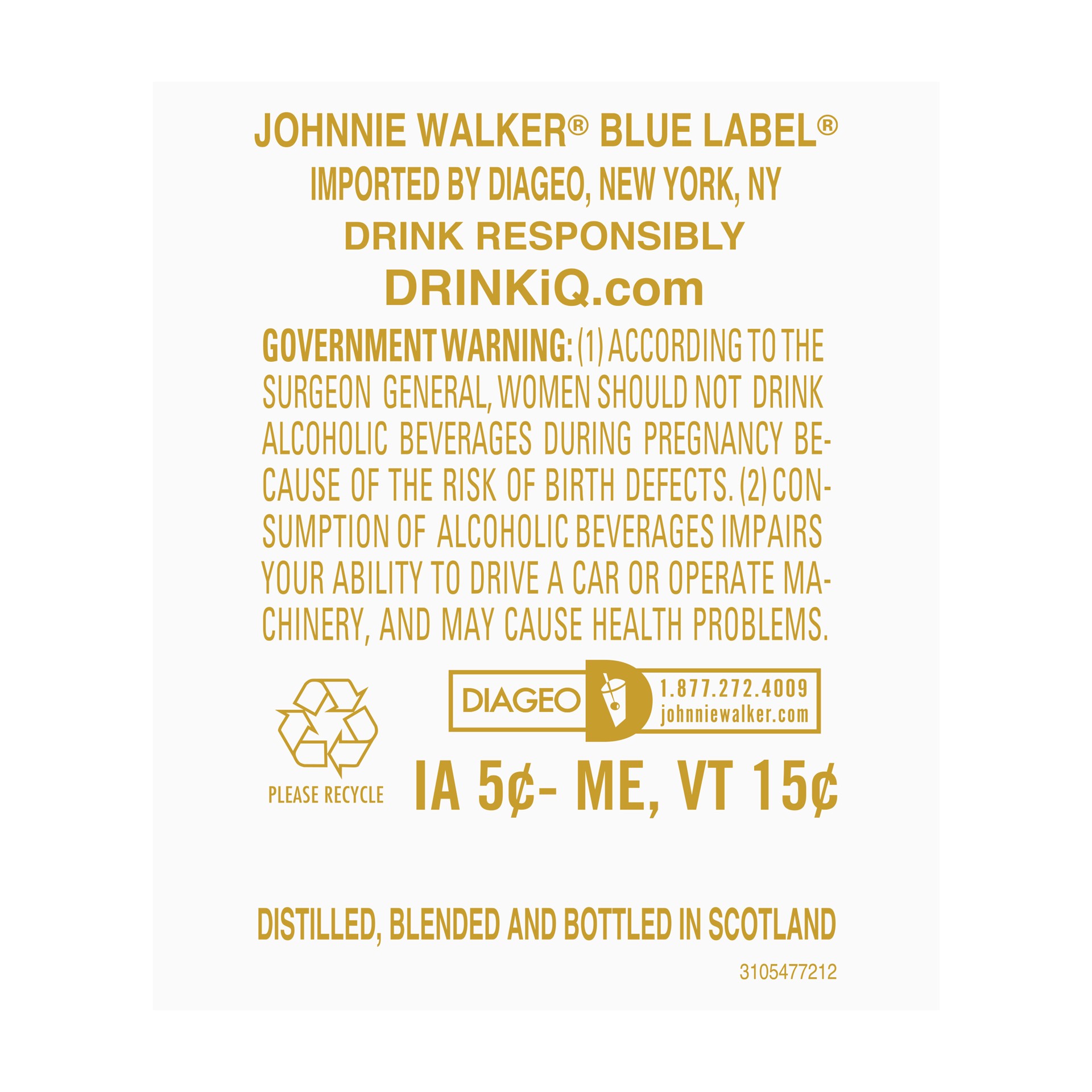 slide 2 of 6, Johnnie Walker Blue Label Blended Scotch Whisky, 750 mL, 750 ml