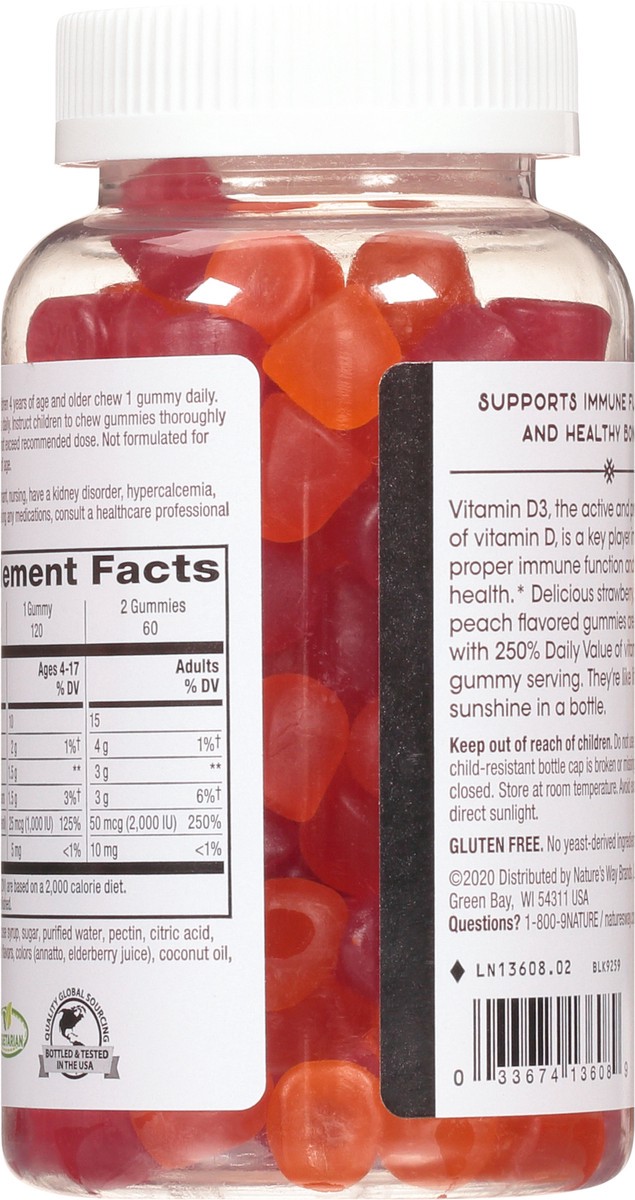 slide 8 of 9, Nature's Way Mixed Fruit Flavored Vitamin D3 120 Gummies, 120 ct