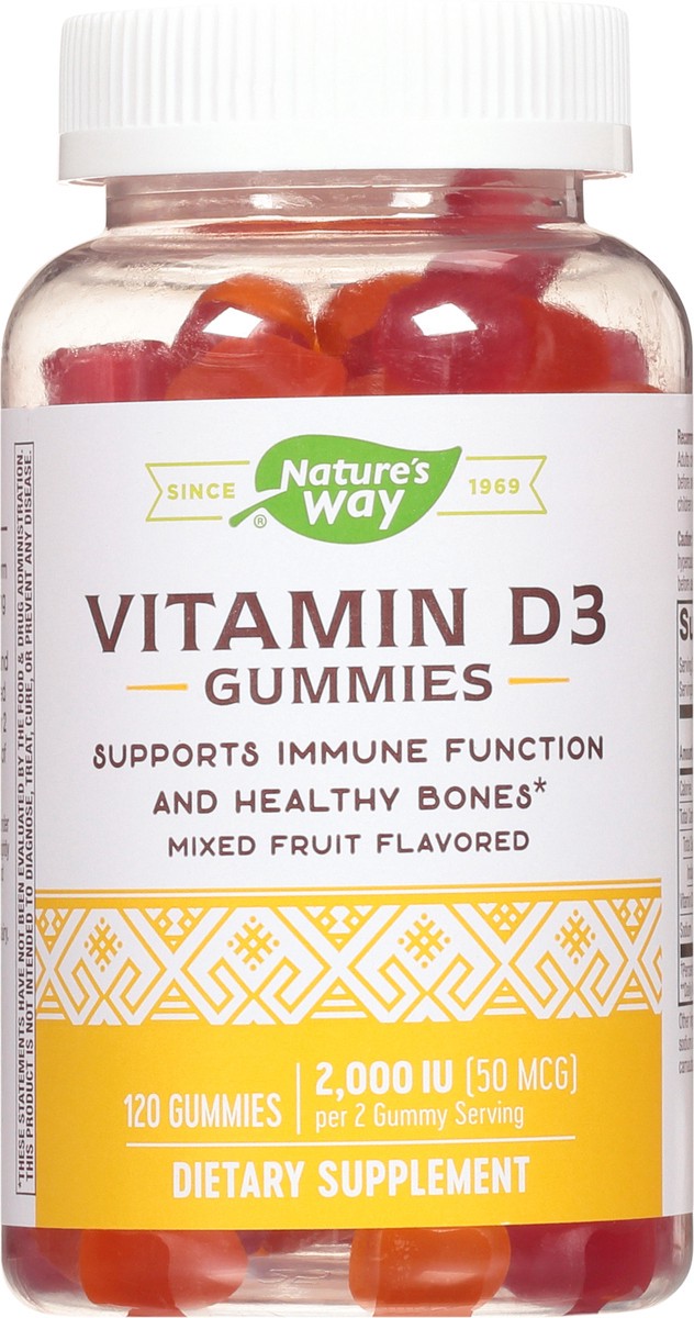 slide 4 of 9, Nature's Way Mixed Fruit Flavored Vitamin D3 120 Gummies, 120 ct