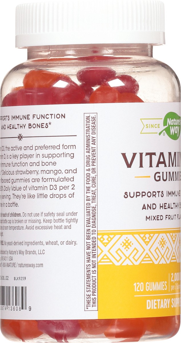 slide 9 of 9, Nature's Way Mixed Fruit Flavored Vitamin D3 120 Gummies, 120 ct