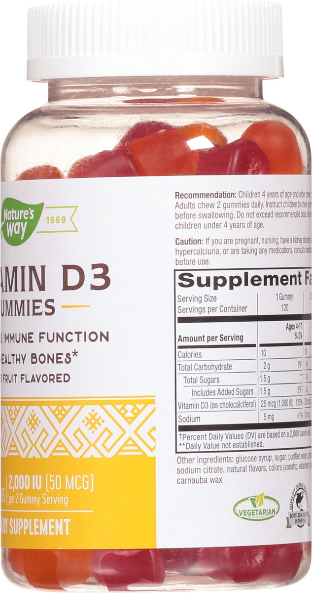 slide 7 of 9, Nature's Way Mixed Fruit Flavored Vitamin D3 120 Gummies, 120 ct