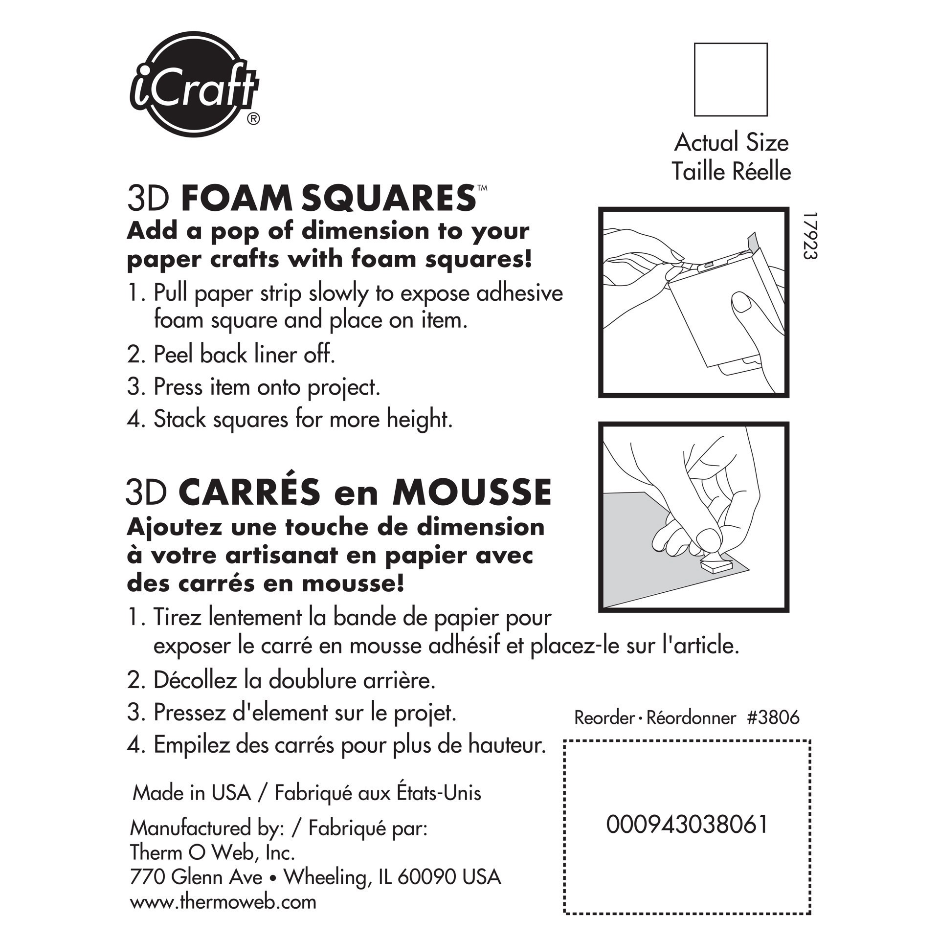 slide 2 of 5, Icraft Black 3d Foam Squares, 320ct., 320 ct