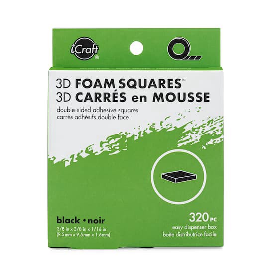 slide 1 of 5, Icraft Black 3d Foam Squares, 320ct., 320 ct