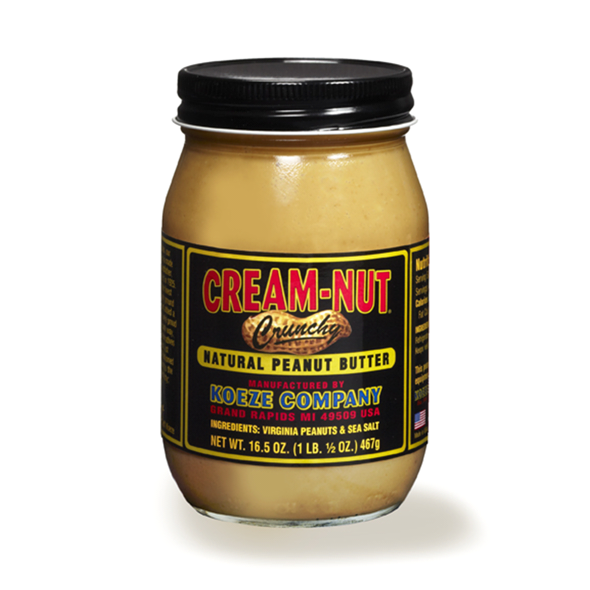 slide 1 of 4, Cream-Nut Crunchy Natural Peanut Butter, 16.5 oz