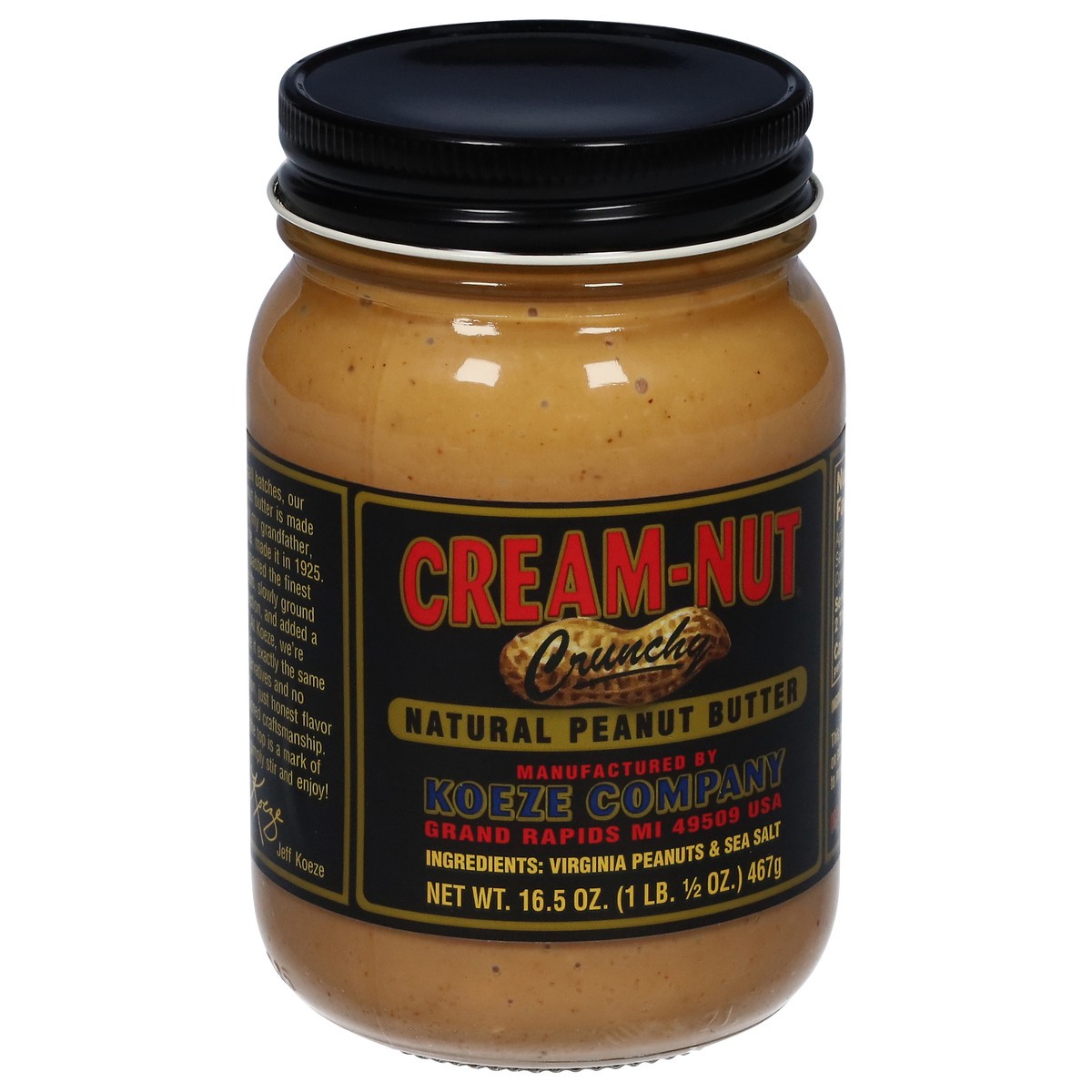 slide 7 of 13, Cream-Nut Crunchy Natural Peanut Butter 16.5 oz, 16.5 oz