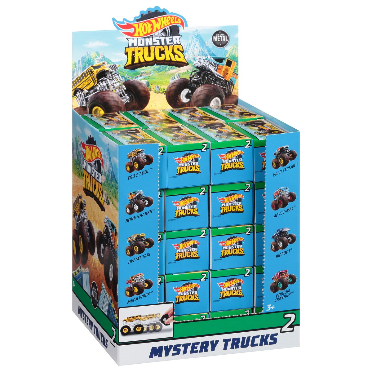 slide 2 of 9, Hot Wheels Monster Trucks Series 1 Mystery Trucks 1 ea Tray, 1 ea