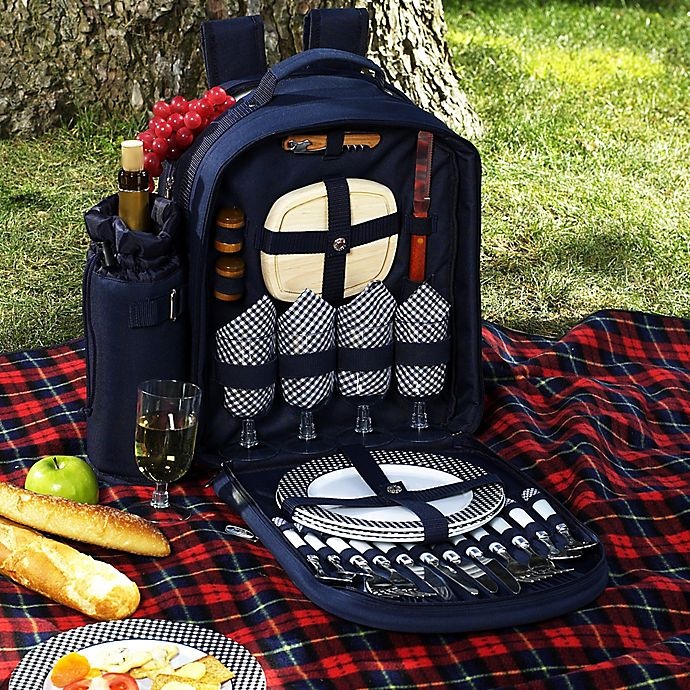 slide 4 of 4, Picnic at Ascot Bold Collection 4-Person Picnic Backpack - Bold Navy, 1 ct