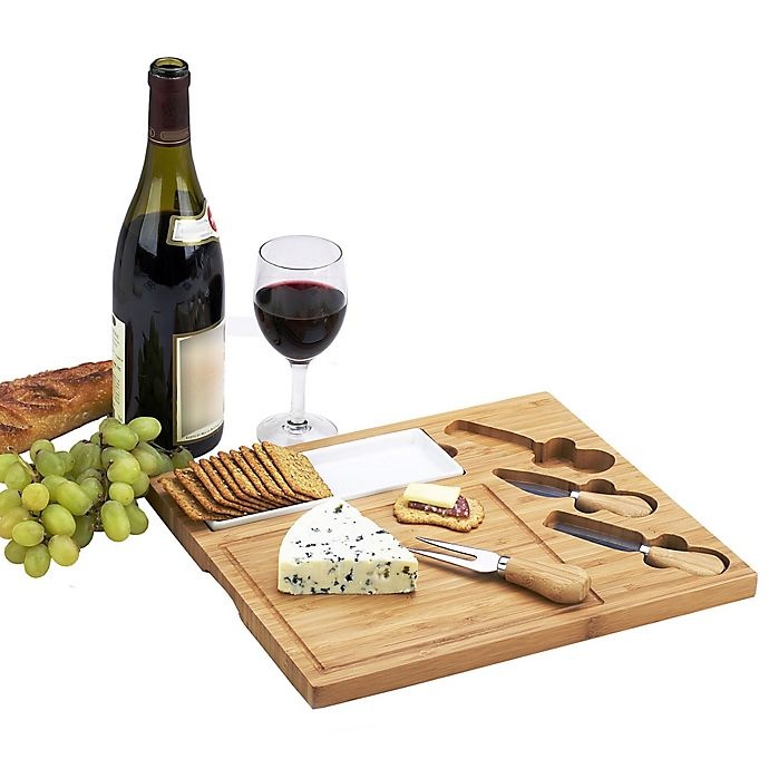 slide 2 of 5, Picnic At Ascot Celtic Bamboo Cheese Board Set, 4 ct