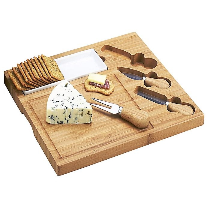 slide 3 of 5, Picnic At Ascot Celtic Bamboo Cheese Board Set, 4 ct