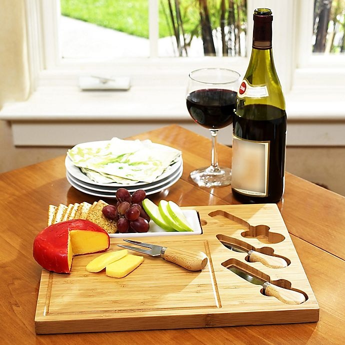 slide 4 of 5, Picnic At Ascot Celtic Bamboo Cheese Board Set, 4 ct