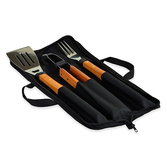 slide 1 of 2, Picnic at Ascot Stainless Steel BBQ Set with Case, 3 ct