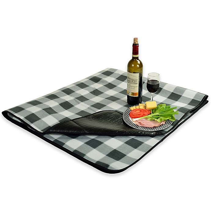 slide 1 of 2, Picnic at Ascot Waterproof Outdoor Picnic Blanket - Charcoal Plaid, 1 ct