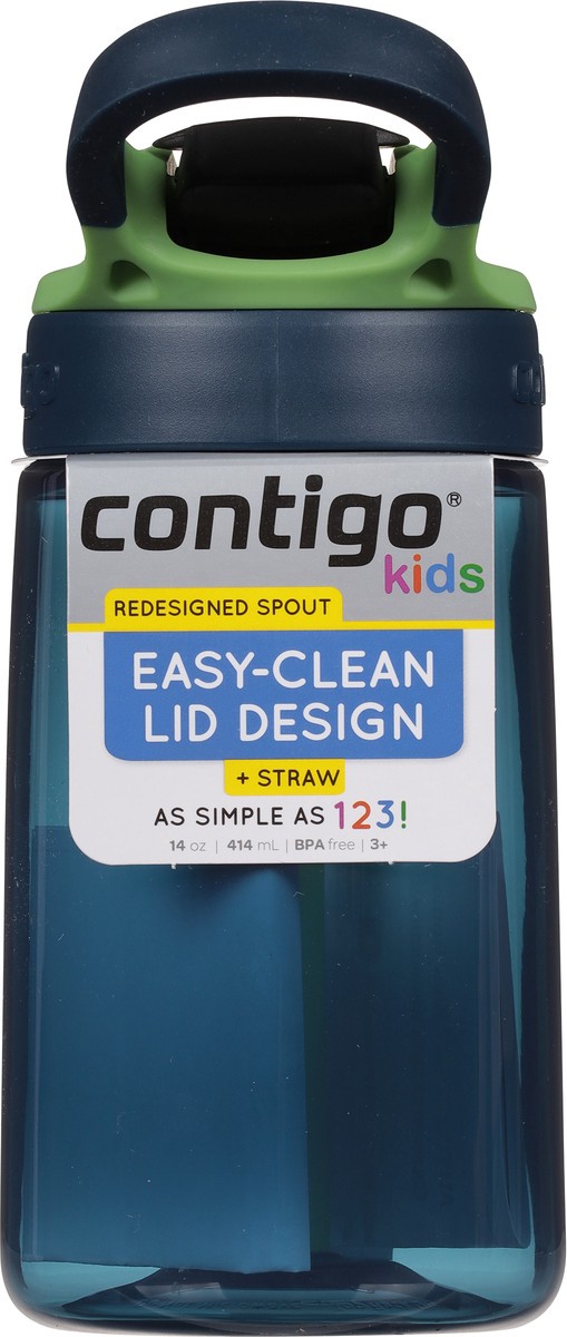slide 5 of 9, Contigo Kids Water Bottle with Redesigned AUTOSPOUT Straw, Blueberry & Green Apple, 14 oz