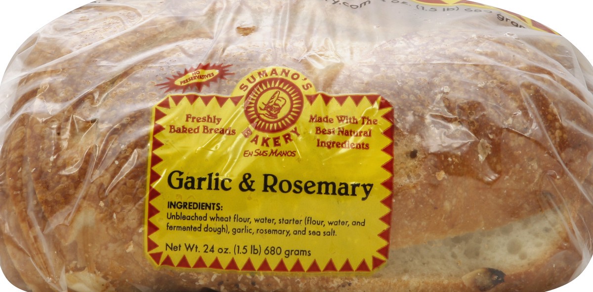 slide 1 of 5, Sumanos Bakery Bread 24 oz, 24 oz