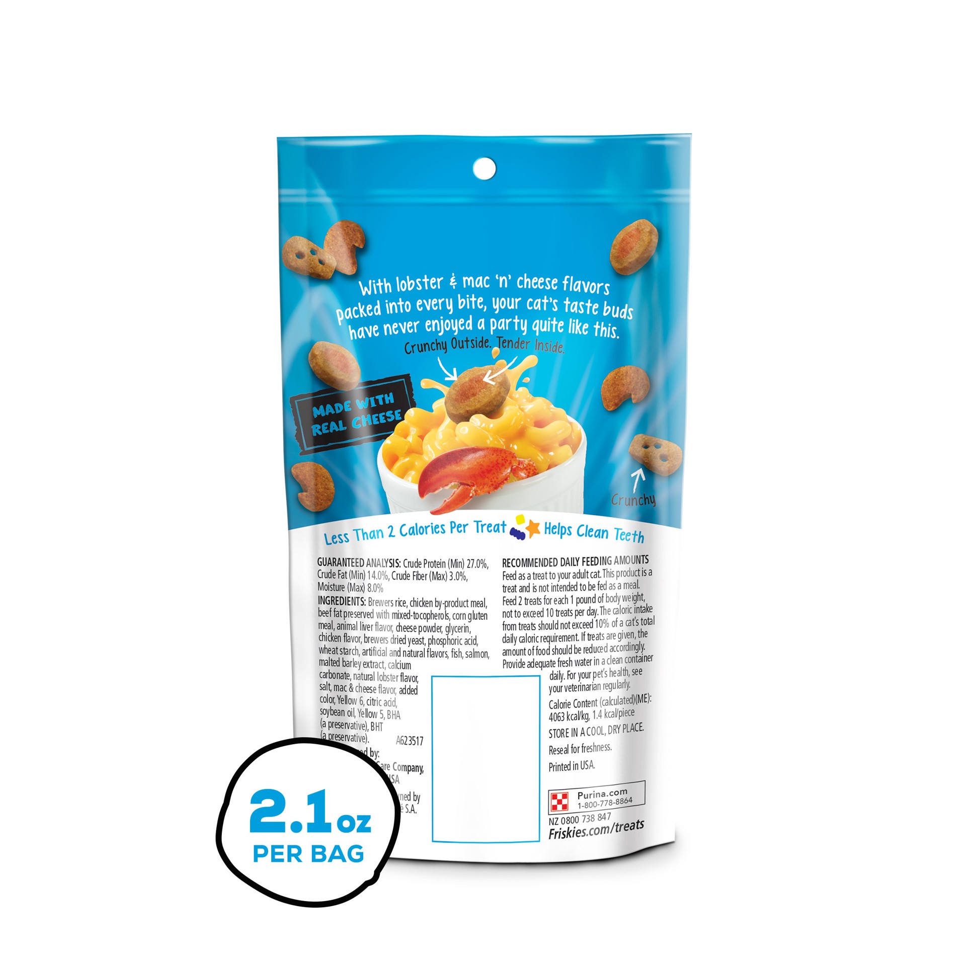 slide 9 of 9, Friskies Purina Friskies Cat Treats, Party Mix Lobster & Mac 'N' Cheese Flavors, 2.1 oz