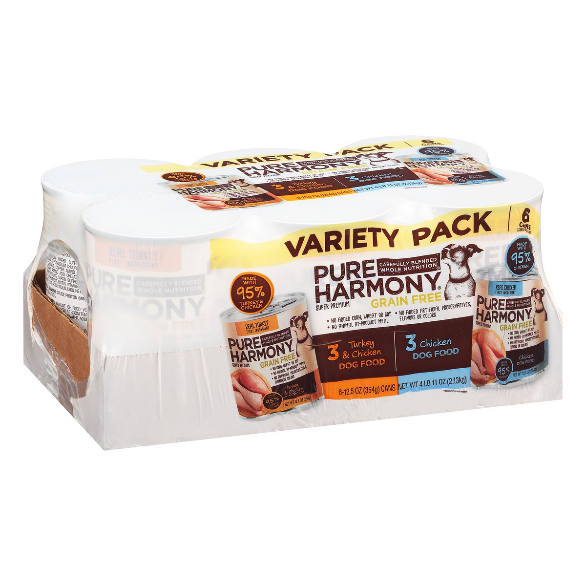 slide 7 of 9, Pure Harmony Variety Pack Super Premium Grain Free Turkey & Chicken/Chicken Dog Food 6 ea, 6 ct