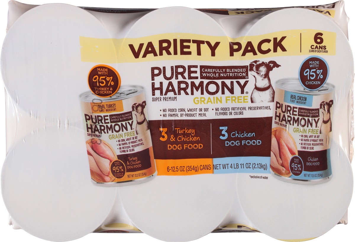 slide 4 of 9, Pure Harmony Variety Pack Super Premium Grain Free Turkey & Chicken/Chicken Dog Food 6 ea, 6 ct