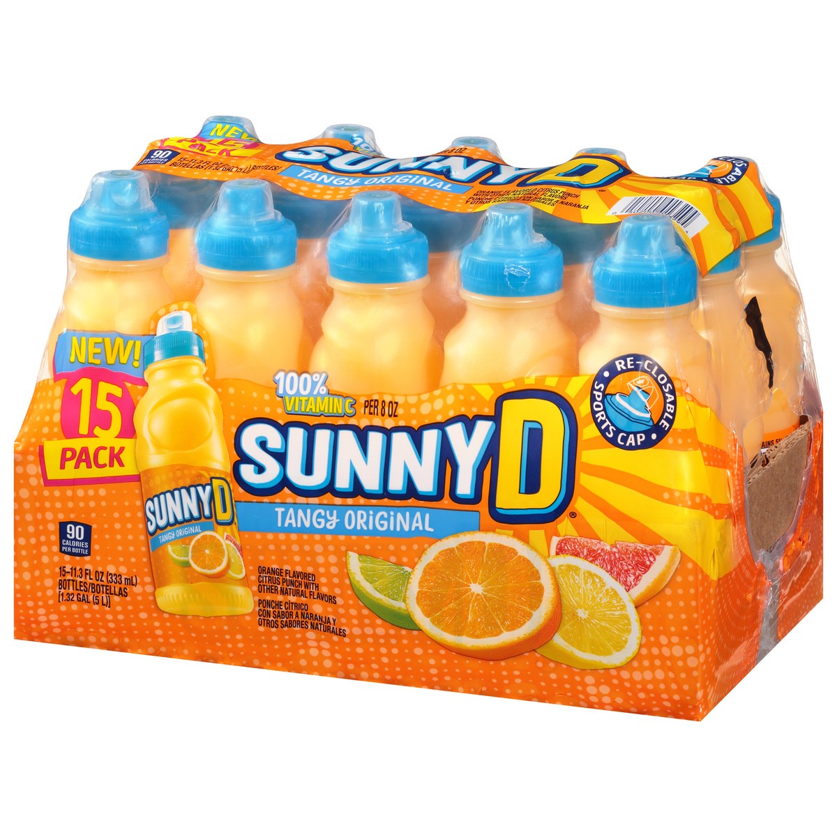 slide 5 of 9, SUNNYD Tangy Original Shelf Stable Orange Juice Drink, 15 Count, 11.3 fl oz Bottles, 15 ct, 11.3 fl oz
