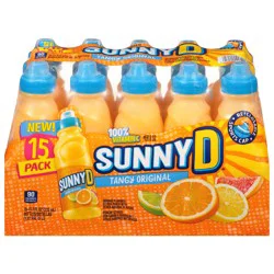 SUNNYD Tangy Original Shelf Stable Orange Juice Drink, 15 Count, 11.3 fl oz Bottles