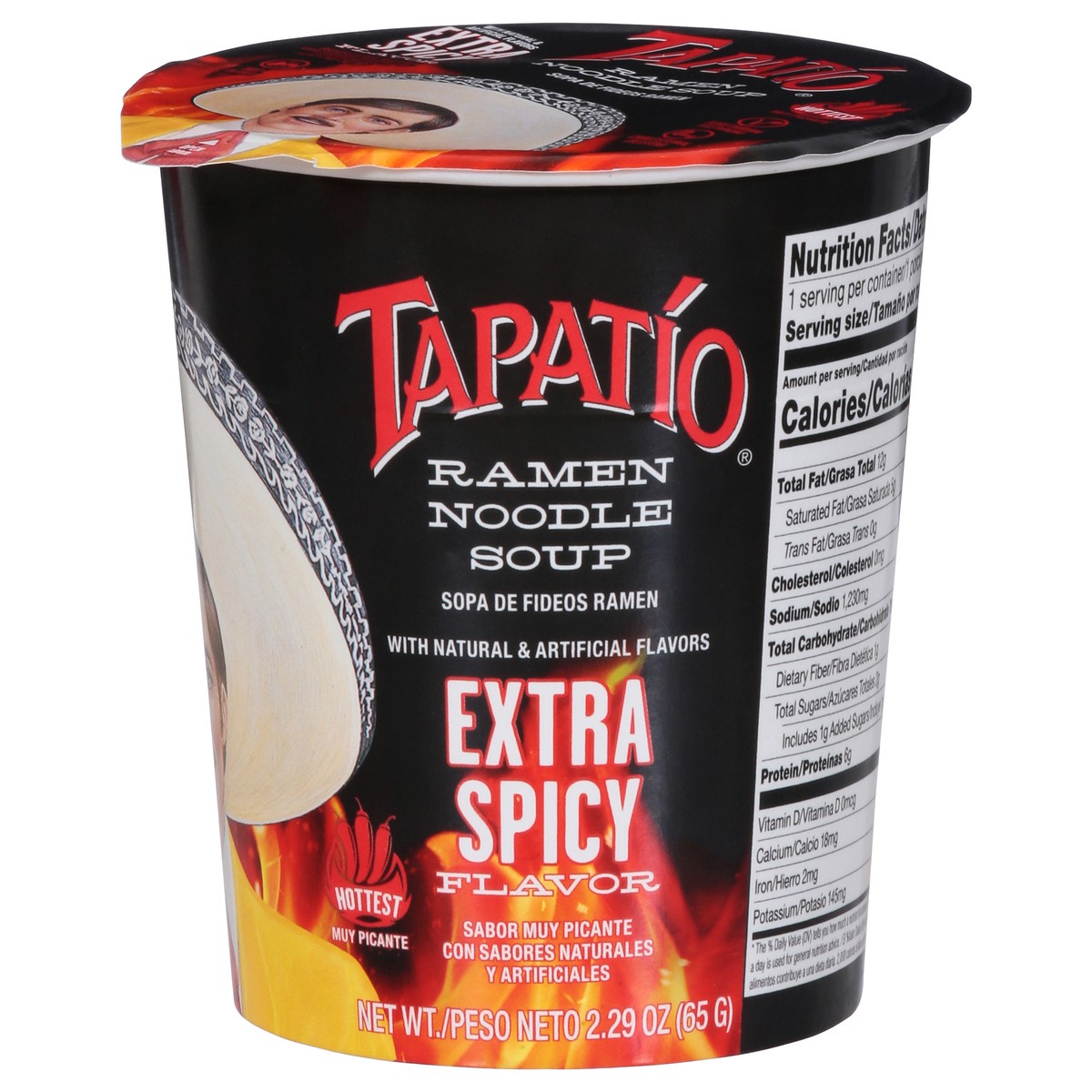 slide 1 of 9, Tapatio Ramen Cups Extra Spicy 65 Gram, 65 gram