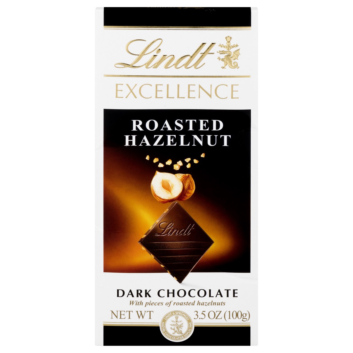 slide 1 of 1, Lindt Excellence Roasted Hazelnut Dark Chocolate, 3.5 oz