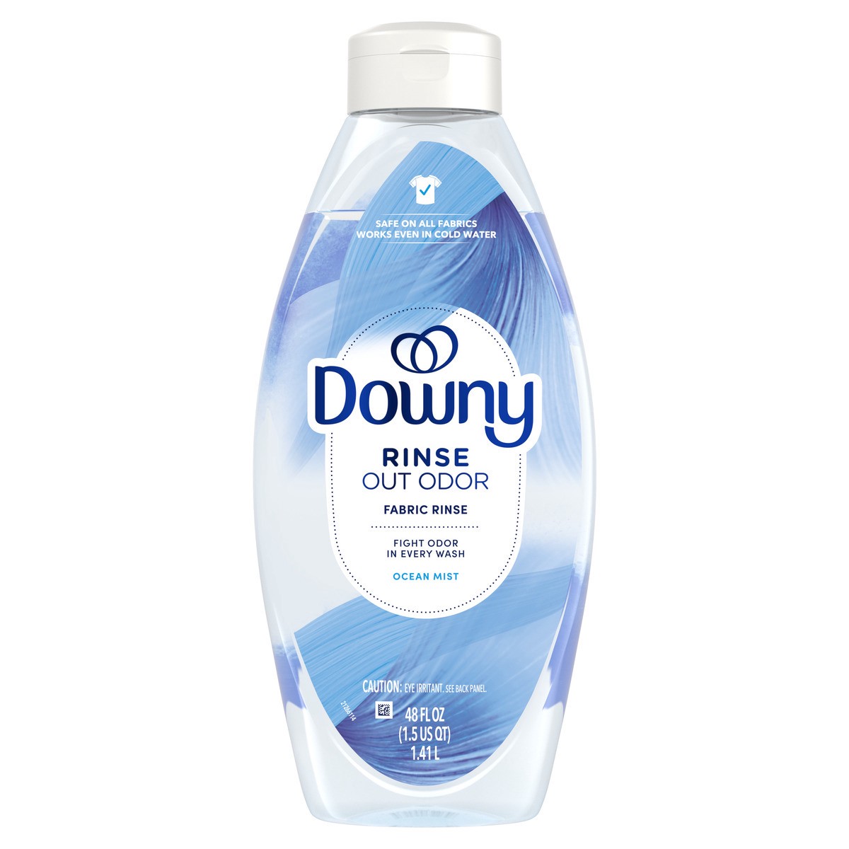 slide 1 of 7, Downy Rinse Laundry Odor Remover, Ocean Mist Scent, 48 FL OZ, Fabric Softener and Laundry Odor Removal Rinse, 48 fl oz