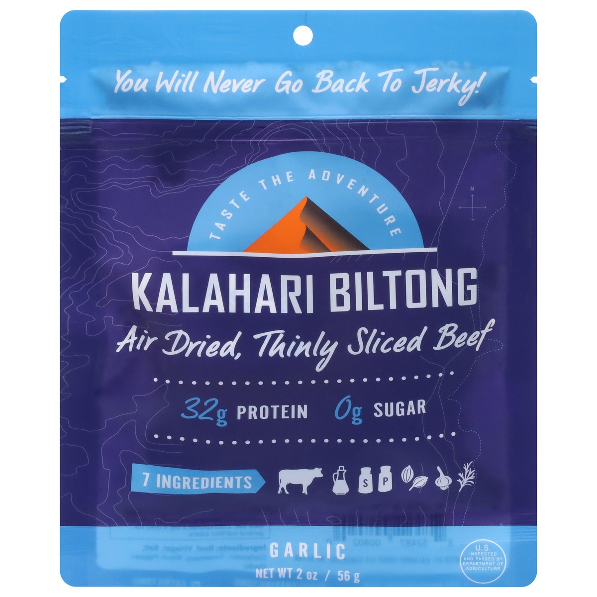 slide 1 of 9, Kalahari Biltong Air Dried Thinly Sliced Garlic Beef 2 oz, 2 oz