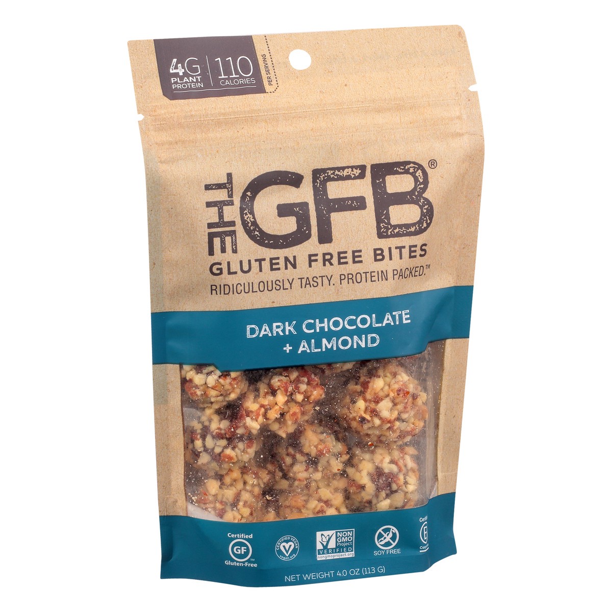 slide 2 of 9, The GFB Gluten Free Dark Chocolate + Almond Bites 4.0 oz, 4 oz